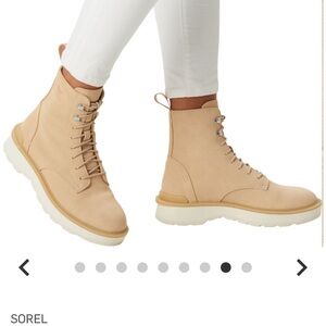 Sorel Women's Cream Lace-Up Boots